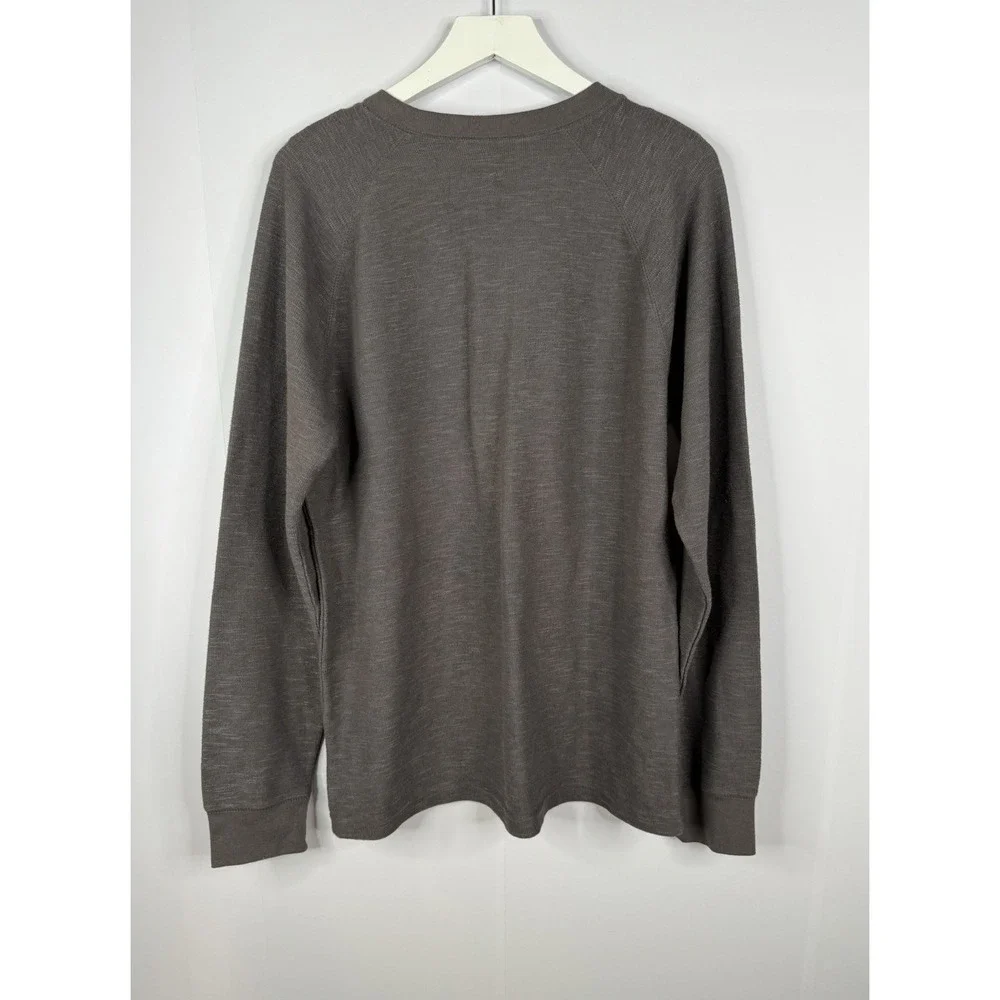 St. John's Bay‎ Outdoor Henley Shirt Mens Sz L Gray Textured Cotton Blend NEW